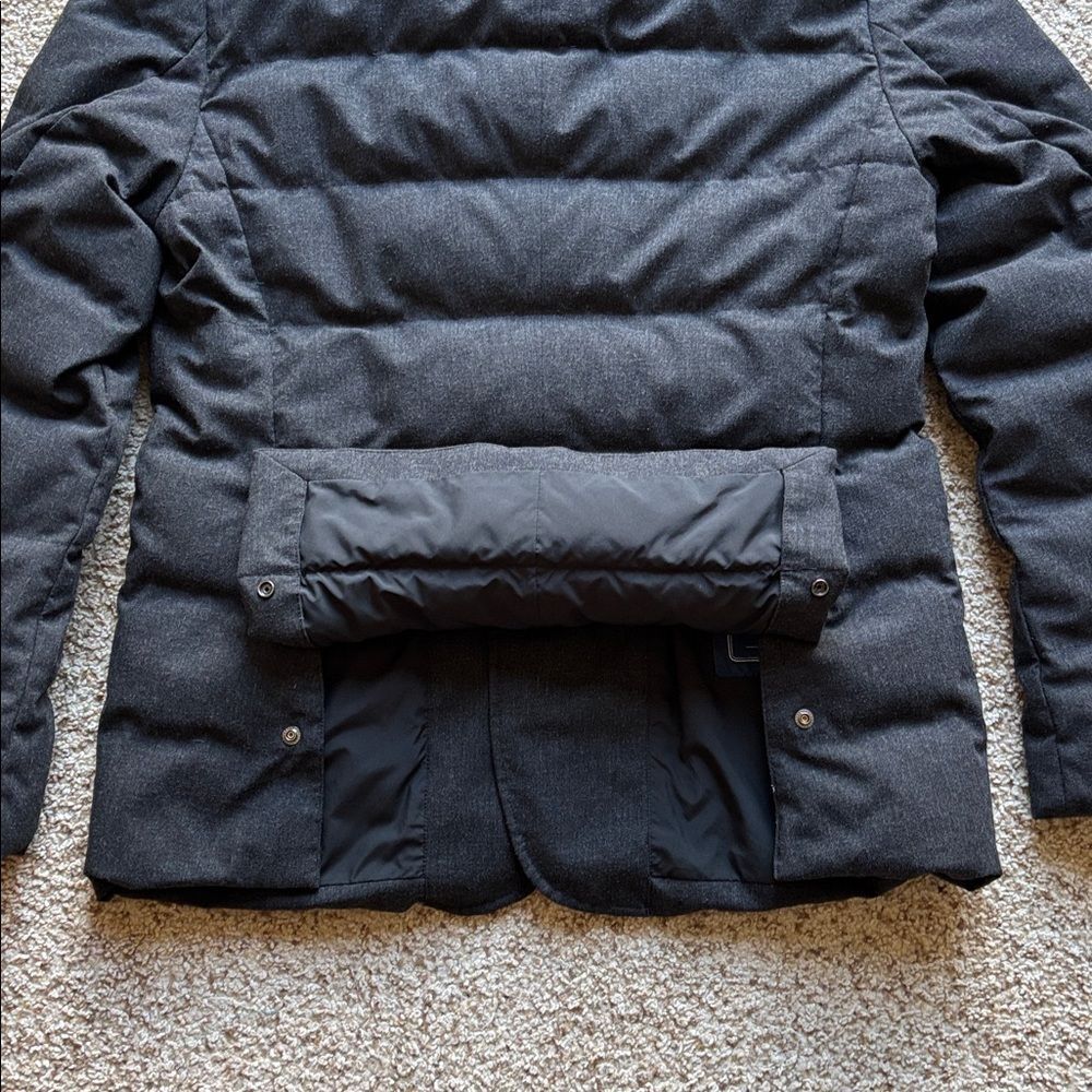 Polo Ralph Lauren Gray Wool Down Insulated Quilted Puffer Blazer Jacket M - Picture 15 of 16